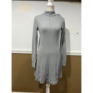 Up West Sleek Gray Turtleneck Dress